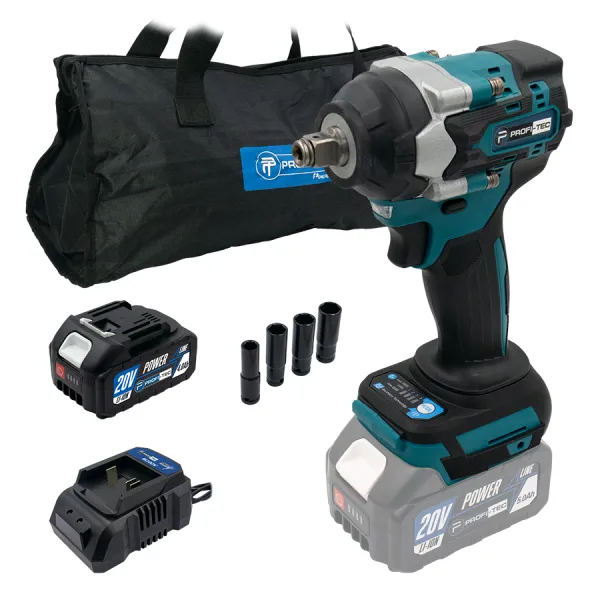 Акумуляторний гайковерт PROFI-TEC DTW500BL POWERLine (1×PT2040MP (4.0 Аг), зарядний пристрій) Акумуляторний гайковерт PROFI-TEC DTW500BL POWERLine (1×PT2040MP (4.0 Аг), зарядний пристрій)