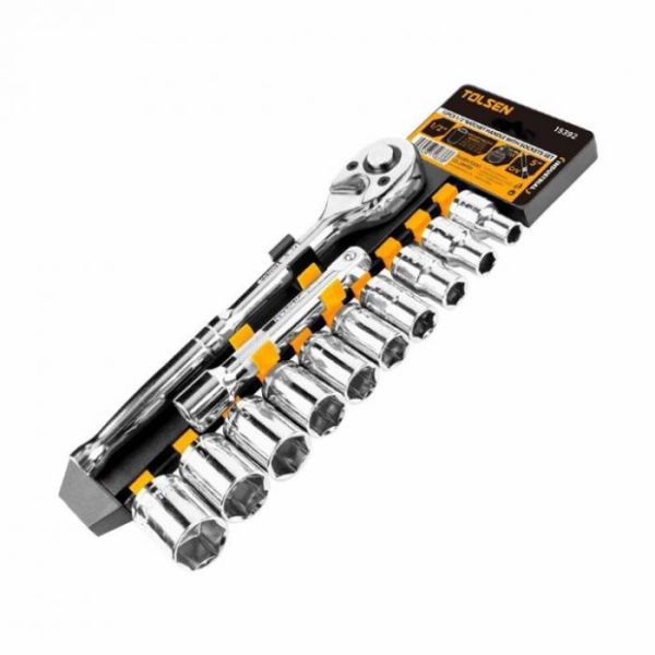 Тріскачка "12 шт 1/2" з набором головок SAE, Tolsen Тріскачка "12 шт 1/2" з набором головок SAE, Tolsen