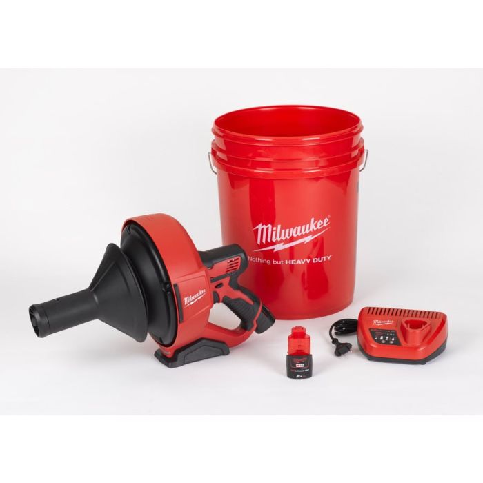 Машина прочистная аккумуляторная MILWAUKEE M12 BDC6-0C трос 6м (каркас+ведро)