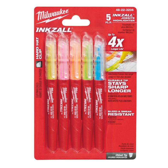 Набор маркеров для текста INKZALL MILWAUKEE, цветных (5шт)