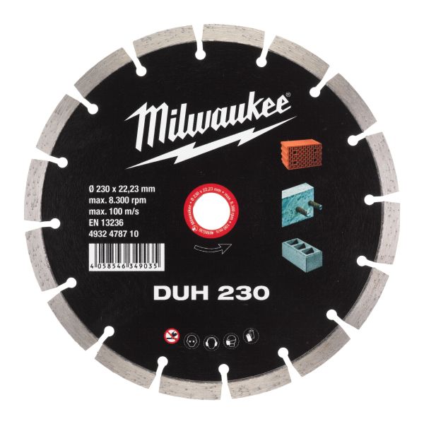 Диск алмазный MILWAUKEE DUH 230, Ø230мм (железобетон, кирпич) PROMO