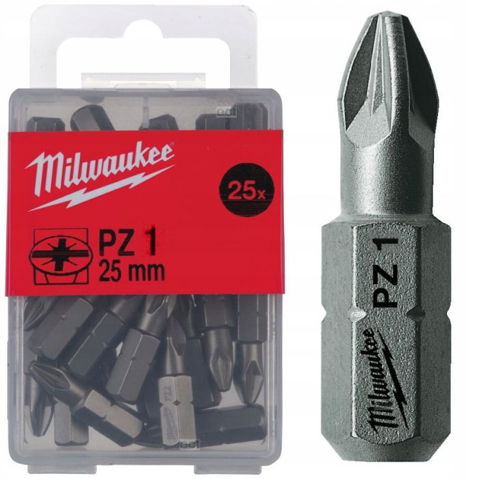Бита MILWAUKEE, PZ1, 25мм, (25 шт)