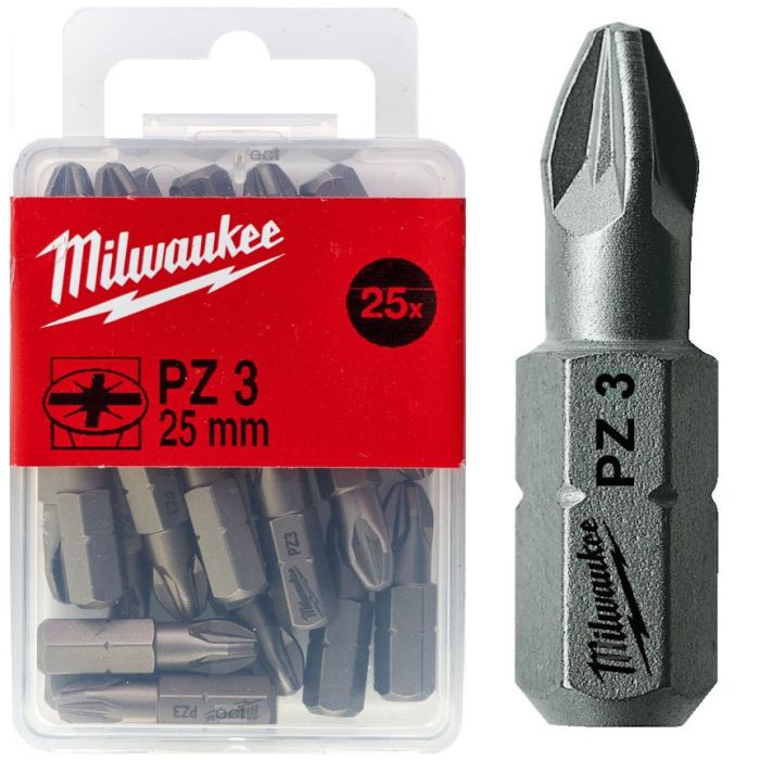 Бита MILWAUKEE, PZ3, 25мм, (25 шт)