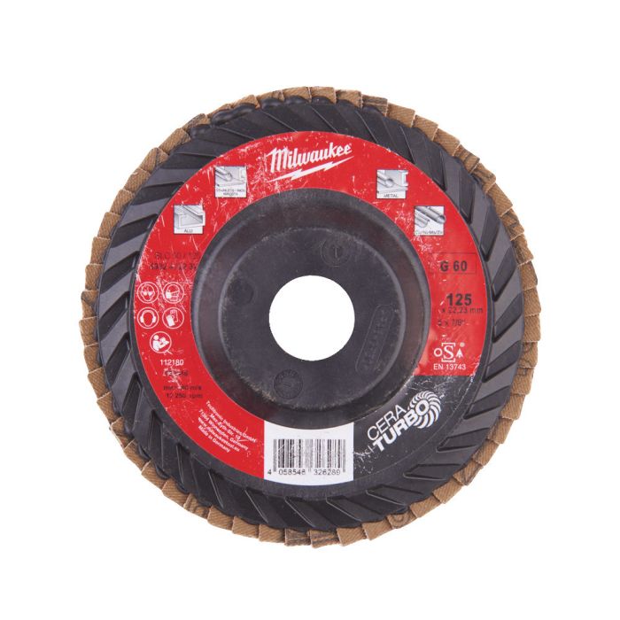 Лепестковый диск SLC50/125G60 CERA TURBO 125 мм / зерно 60 MILWAUKEE