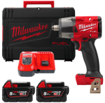 Гайковерт аккумуляторный бесщёточный MILWAUKEE 1/2" (881 Нм) M18 FMTIW2F12-502X,с кольцом