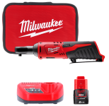 Трещітка акумуляторна безщіткова MILWAUKEE 1/4" (40 Нм) M12 IR-201B (ЗУ+1акк.Х2Ач+сумка)
