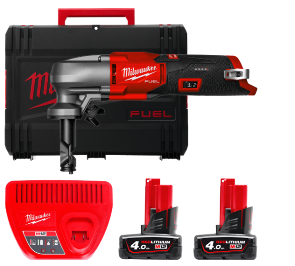 Ножницы по металлу аккумуляторные бесщёточный MILWAUKEE M12 FNB16-402X (ЗУ+2акк.Х4Ач+HDкейс)