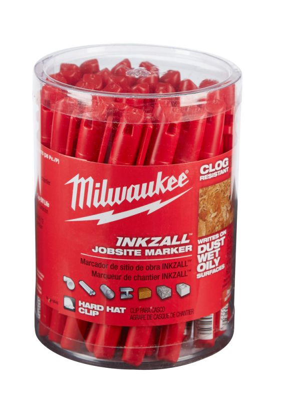 Маркер для стройплощадки INKZALL MILWAUKEE, тонкий красный