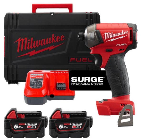 Шуруповерт ударный гидравлический аккумуляторный бесщёточный MILWAUKEE (50Нм) M18 FQID-502X SURGE™