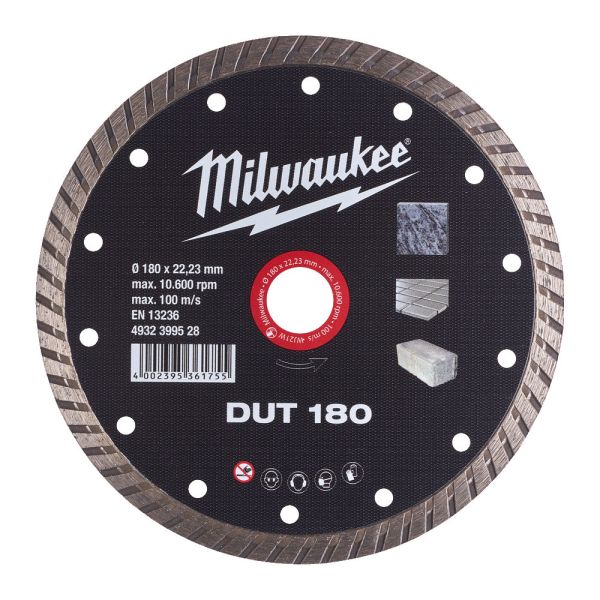 Диск алмазный MILWAUKEE DUT 180, Ø180мм (керамическая плитка/чистый рез)