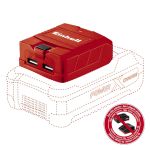 Einhell TE-CP 18 Li USB - Solo USB перехідник акумуляторний X-Change (без акум.), 18В, 2 порти 2.1А і 1А, для зарядки портативний пристроїв