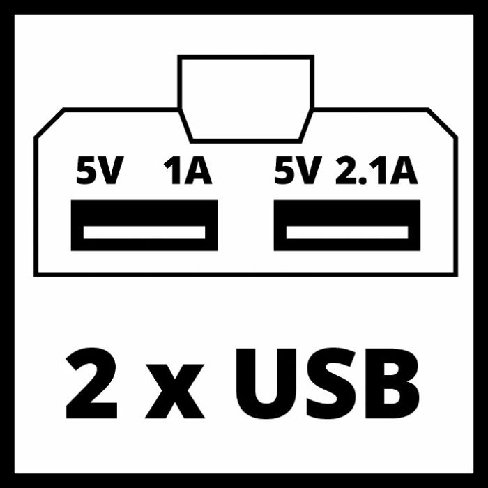 Einhell TE-CP 18 Li USB - Solo USB перехідник акумуляторний X-Change (без акум.), 18В, 2 порти 2.1А і 1А, для зарядки портативний пристроїв