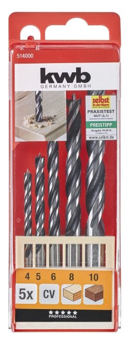 Набор сверл по дереву, 5 шт, KWB (514000)