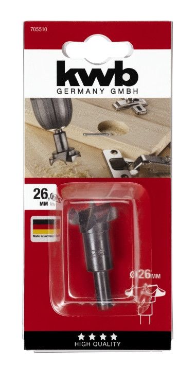 Сверло для отверстий под шарнири, 26 мм, KWB (705510) Сверло для отверстий под шарнири, 26 мм, KWB (705510)