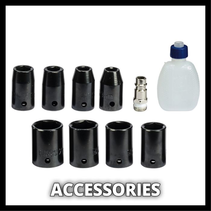 Гайковерт пневматичний 6,3 бар, 340 Нм, 198 л/хв, М14, 8 головок Einhell TC-PW 340 (4138950)