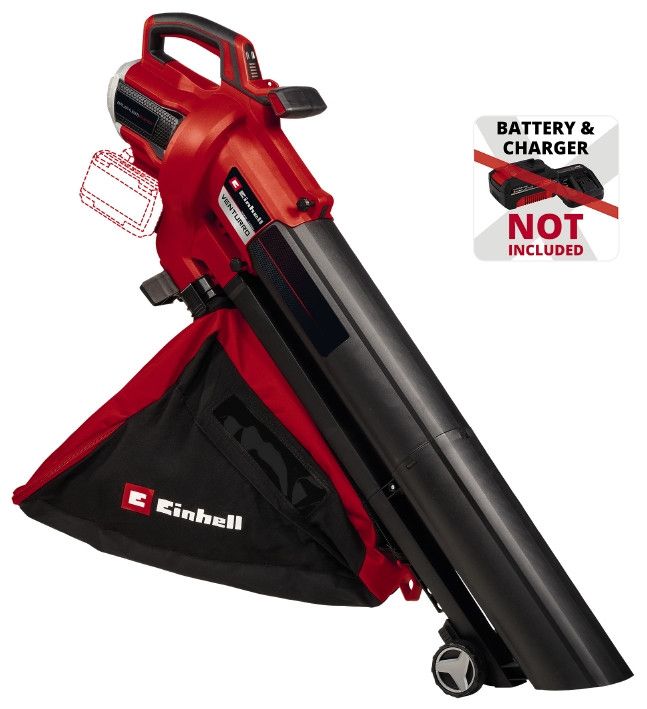 Акумуляторний садовий пилосос Einhell VENTURRO 36/240 (3433640) Всмоктування 740 м³/год, видування 240 км/год, TURBO, подрібнення 10:1, мішок 45 л