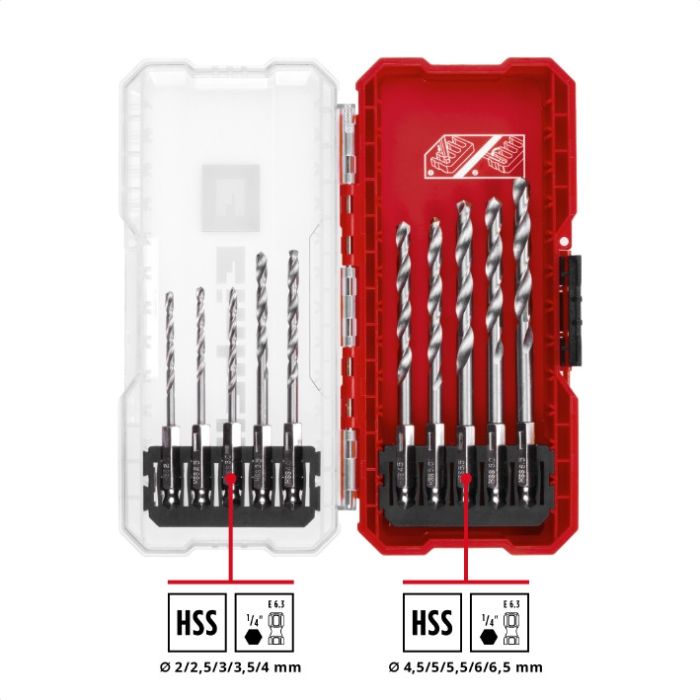 Набор сверл по металлу Einhell HSS, 10 шт, S-Case (108723)