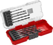 Набор сверл по дереву Einhell HSS, 10 шт, S-Case (108733)