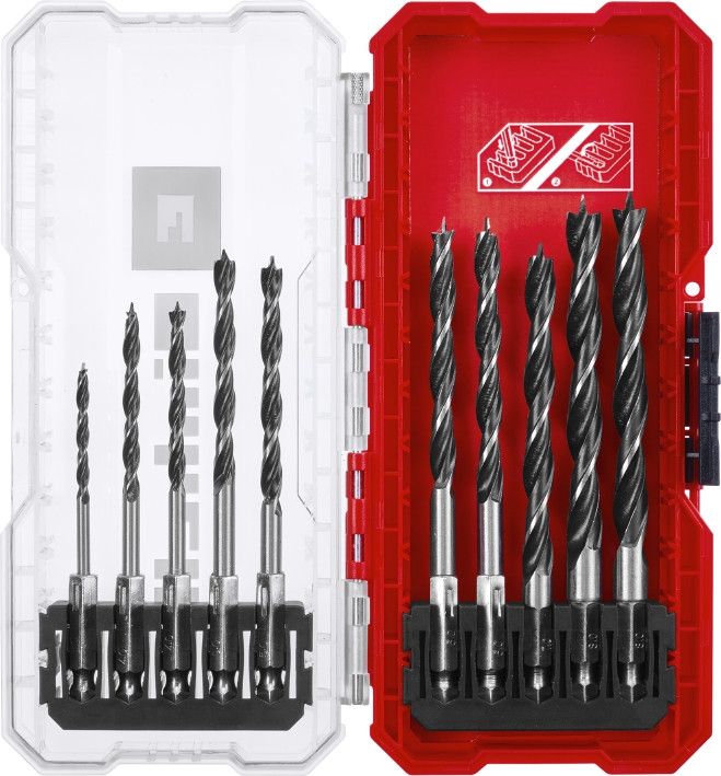 Набор сверл по дереву Einhell HSS, 10 шт, S-Case (108733)