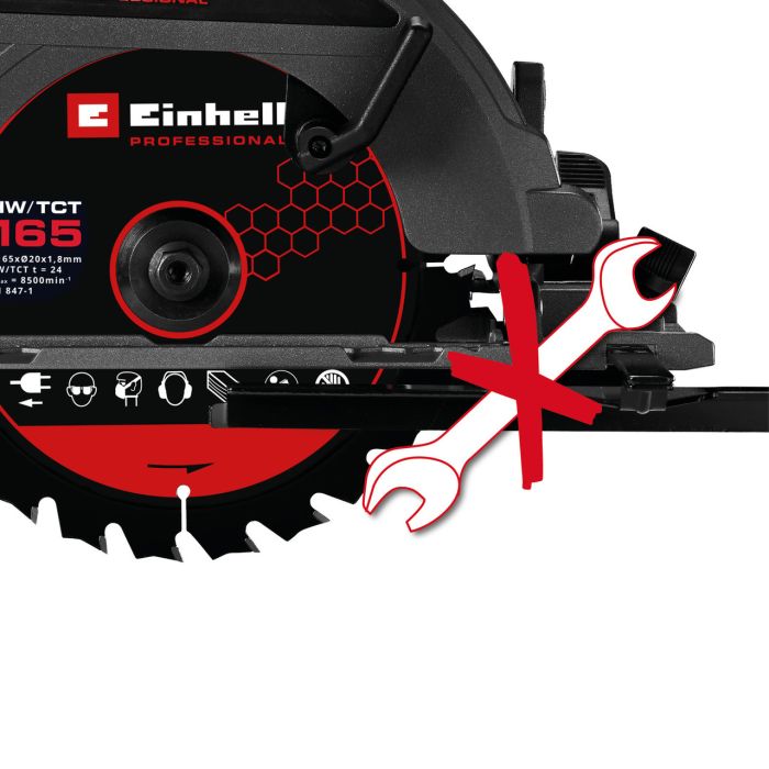 Акумуляторна професійна циркулярна пила Einhell TP-CS 18/165 Li BL - Solo (4331225)