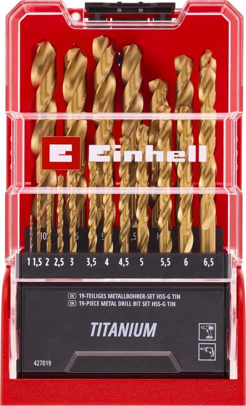 Набор сверл Einhell по металлу, 19 шт (427019)
