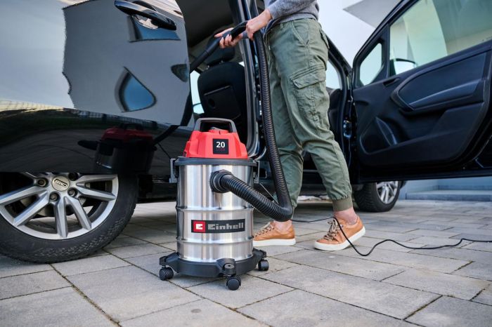  Пилосос будівельний Einhell TC-VC 2045 S , 900 Вт, 180 мбар, 20 л, бак з нержавіючої сталі, шланг 1.5 м