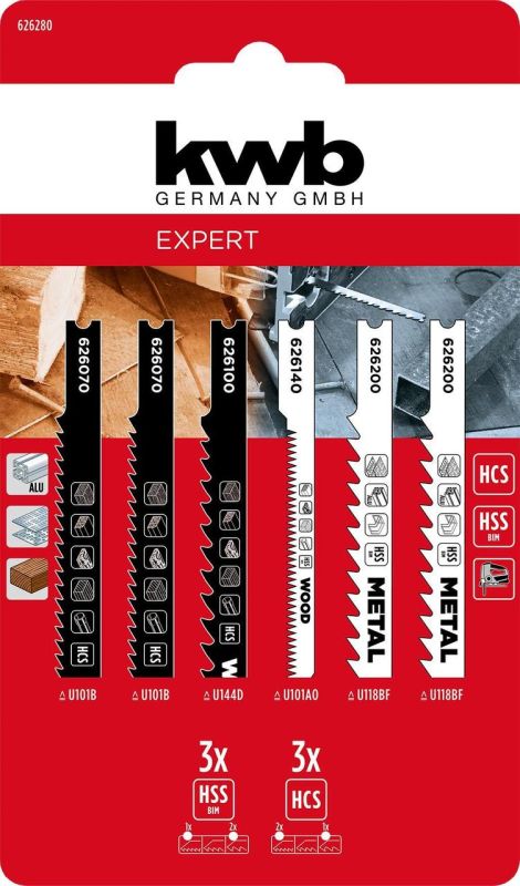 Полотна для лобзика, 6 шт, KWB (626280)