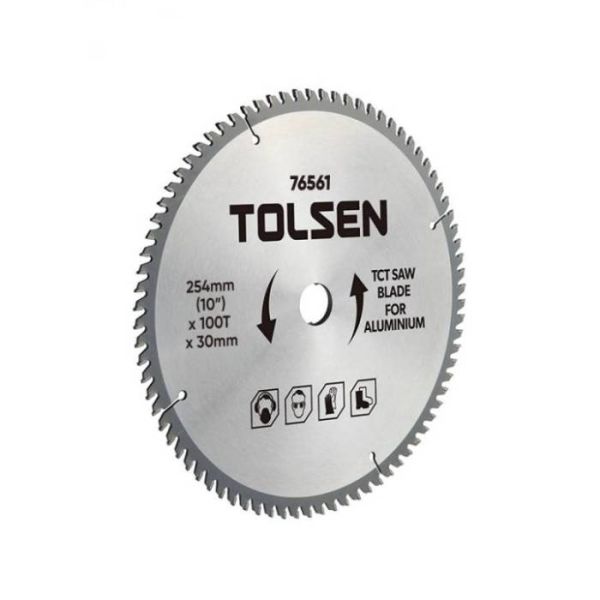Диск пильний з ТВС напайками по алюмінію 254 х 30-16 мм, 100 зубців Профі Tolsen