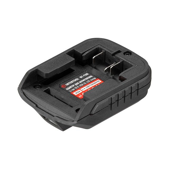 Адаптер для акумулятора 20 В з USB 2 А та LED-ліхтарем INTERTOOL WT-9300
