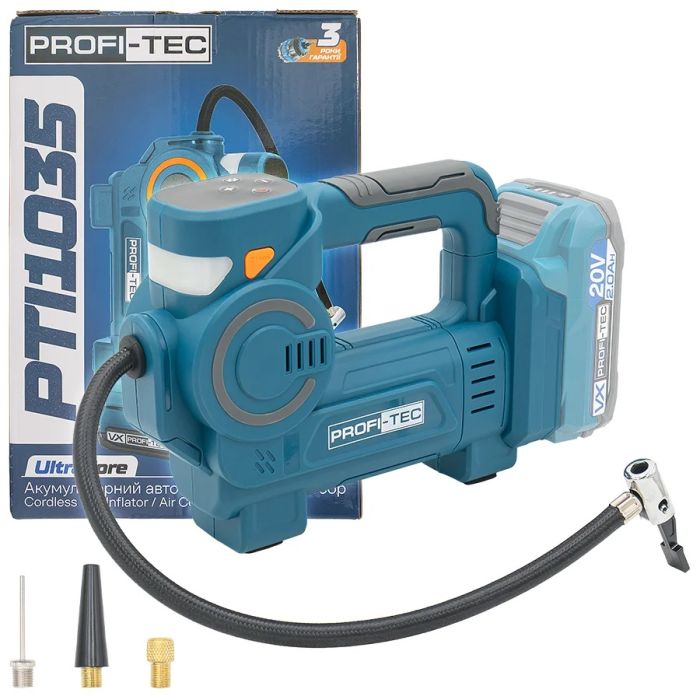 Акумуляторний автомобільний компресор PROFI-TEC PTI1035 (без акумулятора та зарядного пристрою)