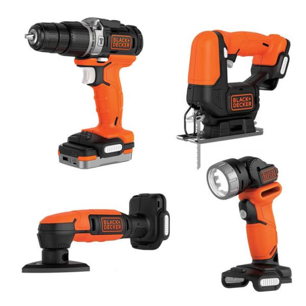 Набір з чотирьох інструментів BLACK+DECKER BDCK123S2S Набір з чотирьох інструментів BLACK+DECKER BDCK123S2S