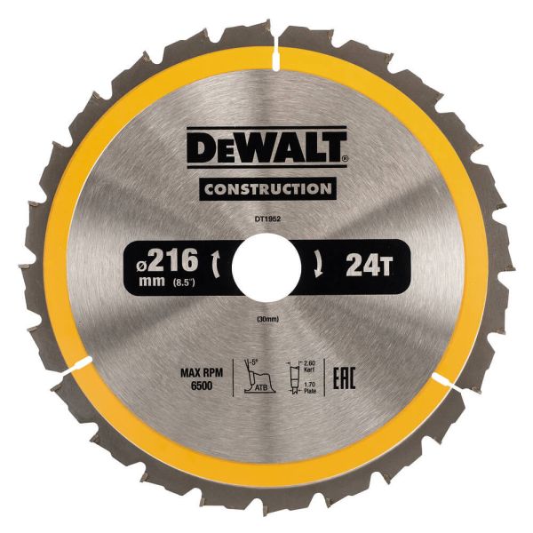 Диск пильний CONSTRUCTION DeWALT DT1952 Диск пильний CONSTRUCTION DeWALT DT1952