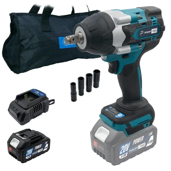 Акумуляторний гайковерт PROFI-TEC DTW800BL POWERLine (1×PT2040MP (4.0 Аг), зарядний пристрій) Акумуляторний гайковерт PROFI-TEC DTW800BL POWERLine (1×PT2040MP (4.0 Аг), зарядний пристрій)