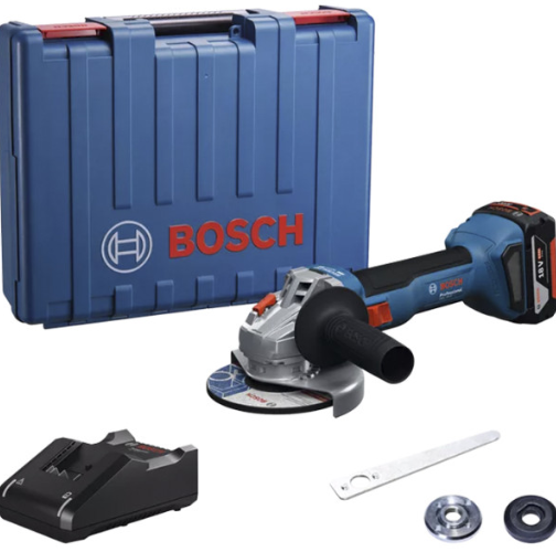 Акумуляторна кутова шліфувальна машина Bosch GWS 18V-8 Professional, 1 акб GBA 18V 4.0Ah та з/п GAL 18V-40, у кейсі