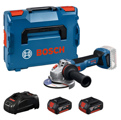 Акумуляторна кутова шліфувальна машина Bosch GWS 18V-11 Professional, 2 акб GBA 18V 5.0Ah та з/п GAL 1880 CV, у кейсі L-BOXX Акумуляторна кутова шліфувальна машина Bosch GWS 18V-11 Professional, 2 акб GBA 18V 5.0Ah та з/п GAL 1880 CV, у кейсі L-BOXX