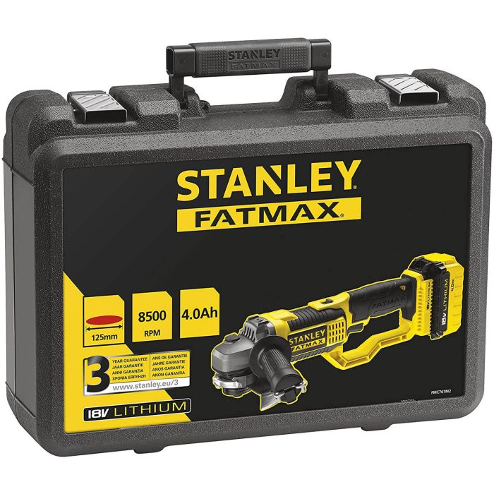 Шліфмашина кутова - болгарка акумуляторна безщіткова STANLEY FATMAX FMC761M2