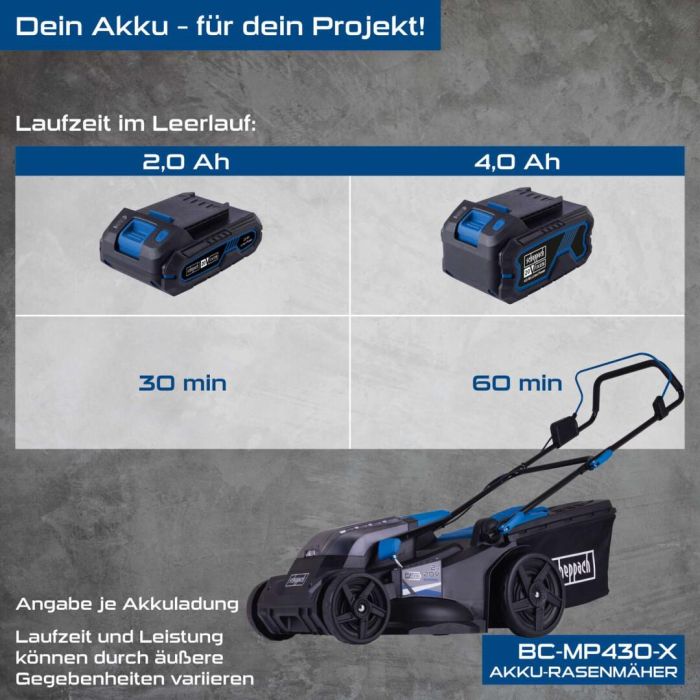 Газонокосарка акумуляторна Scheppach BC-MP430-X SET XL2