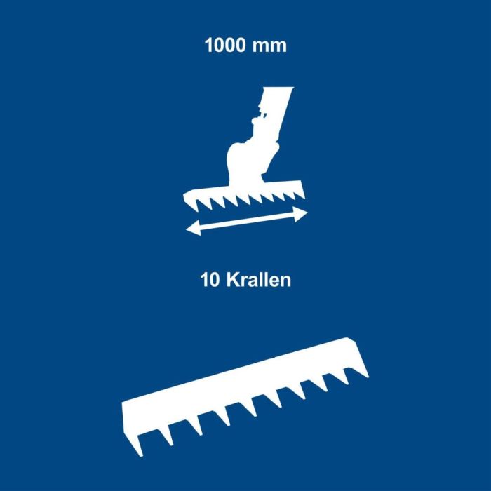 Граблі для екскаватора Scheppach 100 см,10 зубців