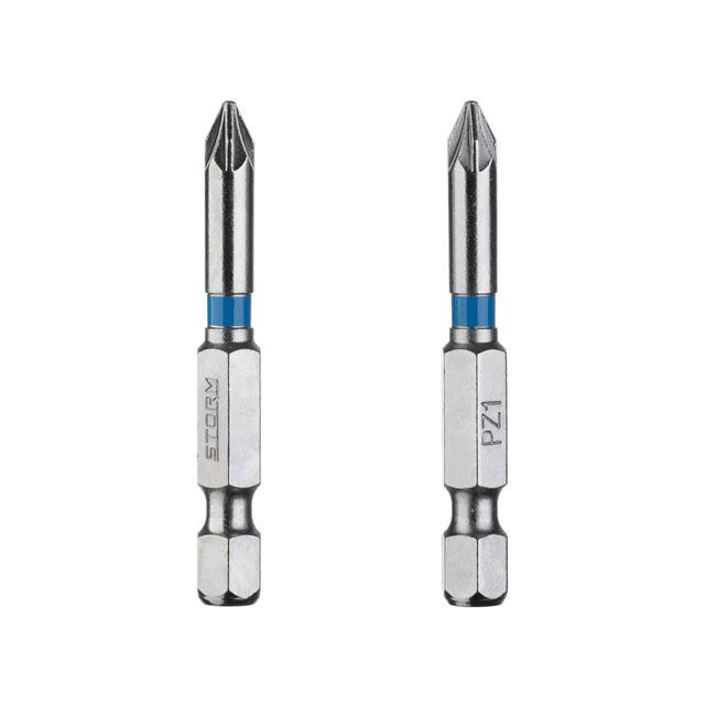 Комплект отверточных насадок, PZ1, 1/4"×50 мм, S2, 2 шт., STORM INTERTOOL VT-0214