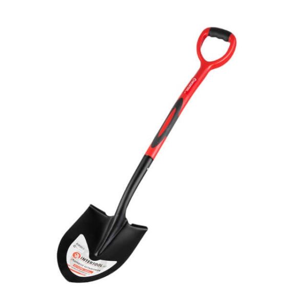 Лопата штыковая, ручка из фибергласса, 217×290×1050 мм INTERTOOL FT-2013