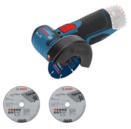 Акумуляторна кутова шліфмашина Bosch GWS 12V-76 Professional, без акб, з 3 відрізними дисками в картоні Акумуляторна кутова шліфмашина Bosch GWS 12V-76 Professional, без акб, з 3 відрізними дисками в картоні