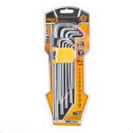 Комплект подовжених ключів Torx 9 шт. Т10-Т50 INGCO