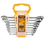 Набір комбінованих храпових гайкових ключів 8–19 мм INGCO INDUSTRIAL