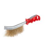 Щетка проволочная универсальная, рифленая проволка покрытая латунью, пластиковая рукоятка INTERTOOL BT-0001