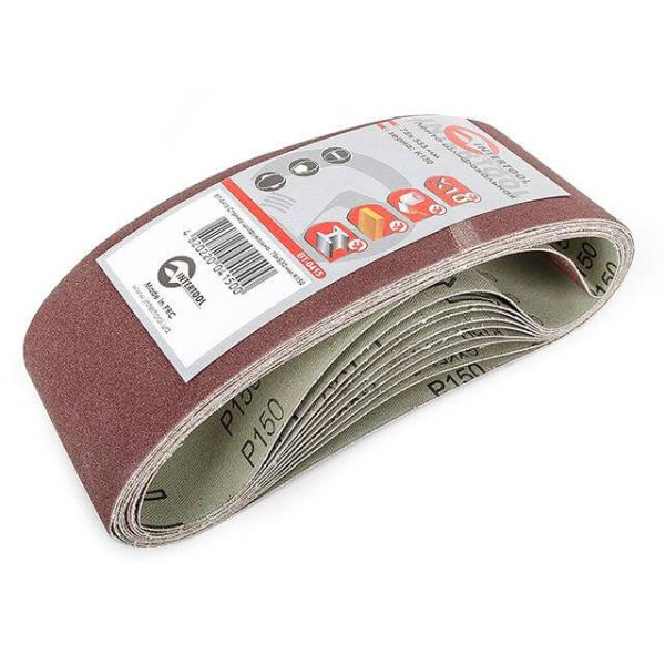 Лента шлифовальная 75*533 мм, К150, 10 ед. INTERTOOL BT-0415