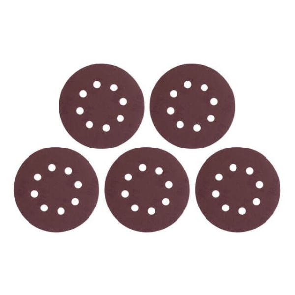 Круг наждачный самоклеющийся 125 мм с отверстиями, бумага класс С, К150, 5 ед. INTERTOOL BT-0588