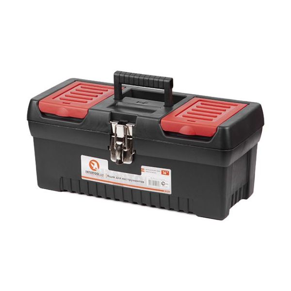 Ящик для инструментов с металлическими замками 16" 396*216*164 мм INTERTOOL BX-1016