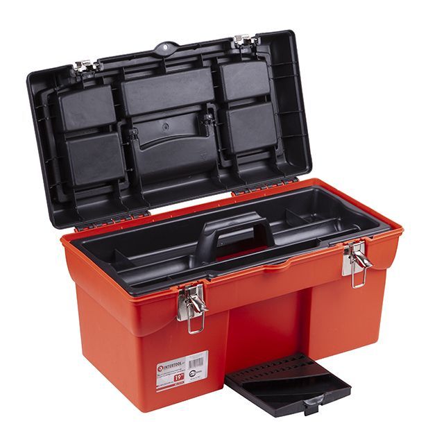 Ящик для инструментов с металлическими замками, 19": 483*242*240 мм INTERTOOL BX-1119