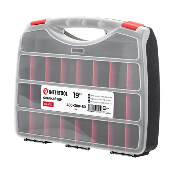 Органайзер 19" 480*380*80 мм INTERTOOL BX-4003