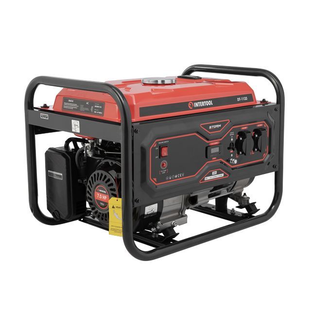 Генератор бензиновий/газовий 2.8/3 кВт, 220 В, 15 л, ручний старт, мідна обмотка, STORM INTERTOOL DT-1133